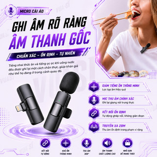MIC THU ÂM VUASI K9 Không Dây Đa Năng Lọc Âm - Chống Ồn Tốt Dùng Livestream Quay Video
