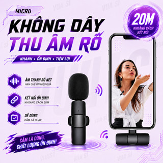 MIC THU ÂM VUASI K9 Không Dây Đa Năng Lọc Âm - Chống Ồn Tốt Dùng Livestream Quay Video