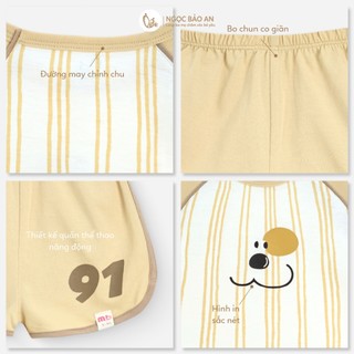 NBAN (6M-6Y) Bộ đồ ngắn bé trai Cún, áo thun quần short cotton thoáng mát bé mặc đi học, đi chơi-CUN
