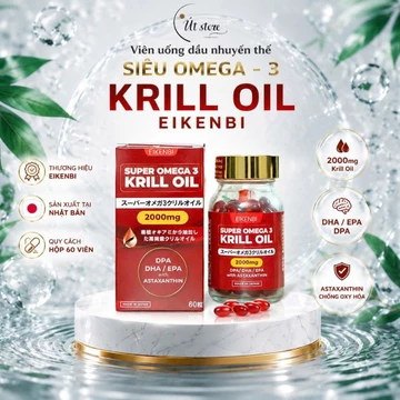 Hộp 60 Viên Uống Dầu Nhuyễn Thể Eikenbi Krill Oil Siêu Omega-3