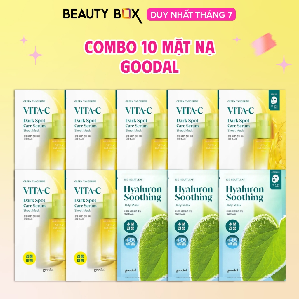 [Săn Sale] [Set 10 miếng/20 miếng] Mặt Nạ Goodal Làm Dịu & Dưỡng Ẩm (Houttuynia & Green Tangerine Vita C) 30g