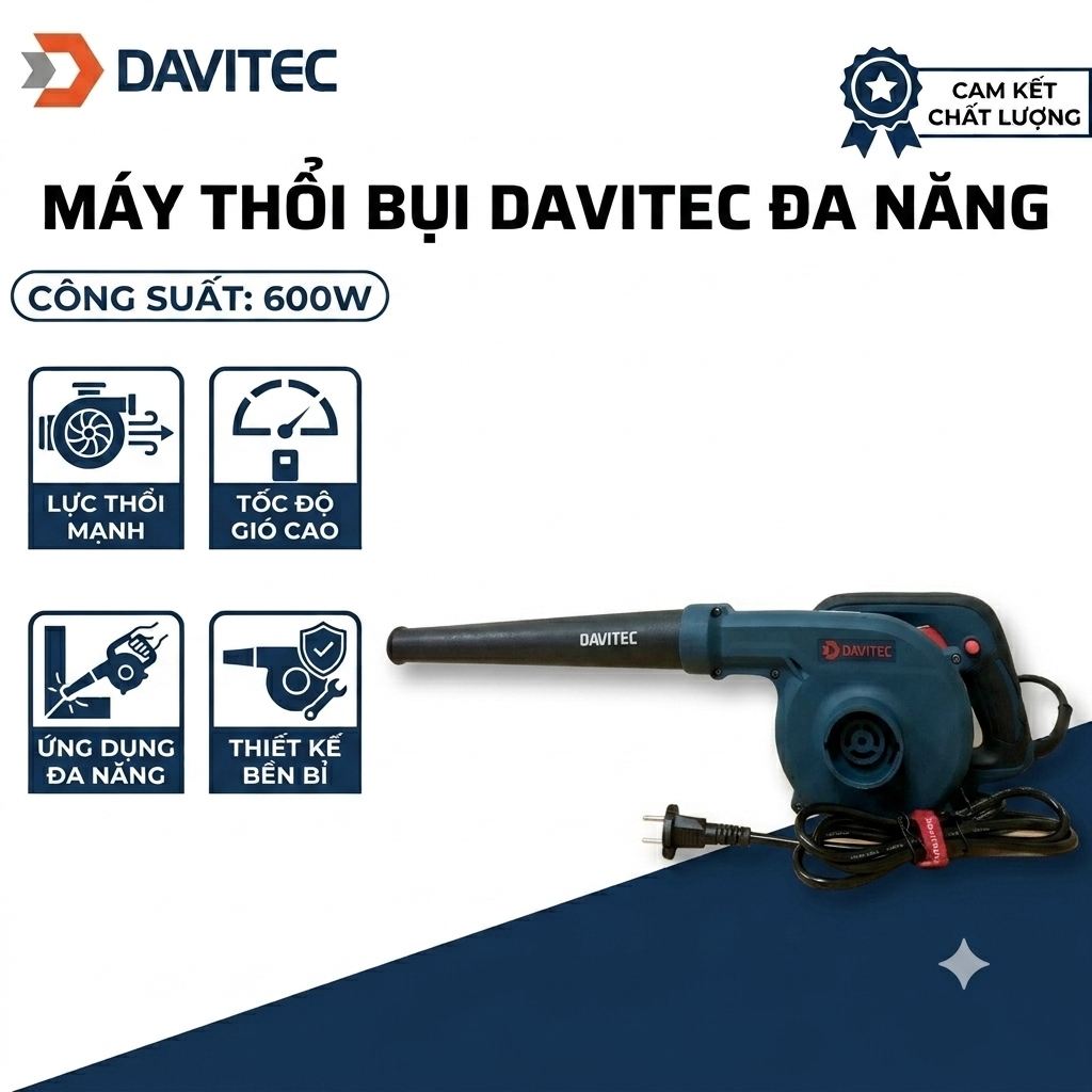 Máy thổi, hút bụi cầm tay DV1070 - 700W, mô tơ dây đồng 100% - Hàng chính hãng
