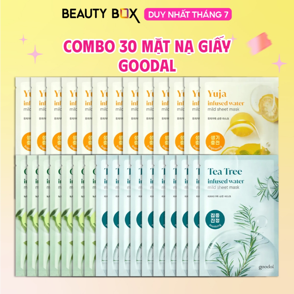 [Săn Sale] [Set 5 miếng/10 miếng/20 miếng] Mặt Nạ Giấy Goodal Infused Water Mild Sheet Mask 20g (nhiều loại)