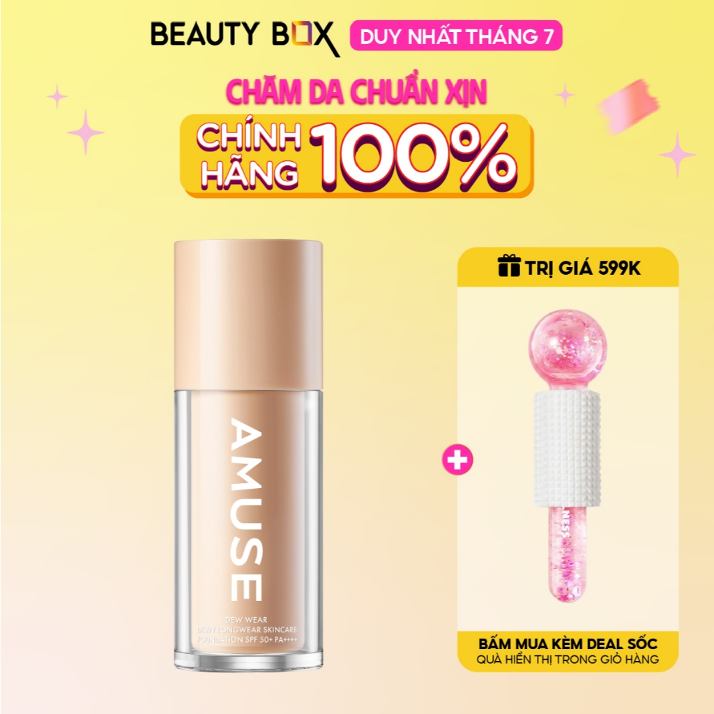 [Săn Sale] Kem Nền Amuse Thuần Chay Hiệu Ứng Che Phủ Tự Nhiên Làm Đều Màu Dew Wear Foundation 35ml