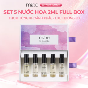 Set 5 Mùi Nước Hoa 2ML Kèm Box Lưu Hương 8H Nước Hoa Mine Thơm Lâu, Ngọt Ngào, Nữ Tính, Năng Động