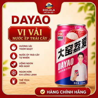 1 Thùng nước ép trái cây đóng lon DAYAO nhiều hương vị, nước trái cây vị vải, cam, vị soda tươi mát 24lon 330ml