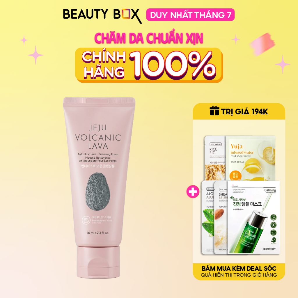 [Săn Sale] Sữa Rửa Mặt Làm Sạch Sâu THE FACE SHOP Jeju Volcanic Lava Anti Dust Pore Cleansing Foam 70ml