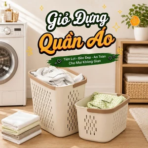 Giỏ đựng quần áo bẩn ,giỏ đựng quần áo để nhà tắm có quai xách, giỏ đựng quần áo bẩn đa năng có tay cầm HomieTech