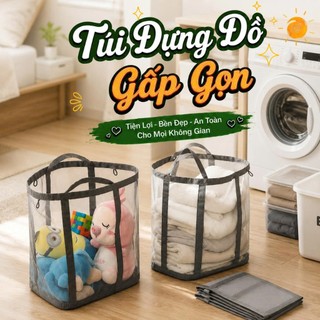Giỏ đựng quần áo bẩn gấp gọn dung tích lớn, giỏ đựng đồ chơi, giỏ đựng quần áo bẩn treo tường Homie Tech