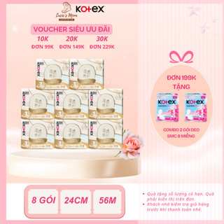 [COMBO 8 GÓI] Băng Vệ Sinh Kotex Nhập Khẩu Cicada 24cm 7 Miếng Vitamin B5 Làm Dịu Da - Lucie's Mom