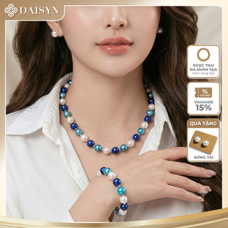 [N1121] Vòng Tay, Vòng Cổ, Dây Chuyền Chuỗi Hạt Ngọc Trai Nhân Tạo Đá Mix Trắng Xanh - DAISYN
