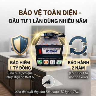 [Chính Hãng] Thiết Bị Tiết Kiệm Điện ICEVN - Chống Sét Lan Truyền Và Bảo Vệ Thiết Bị Điện Gia Đình
