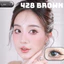 Lens mắt 428 Brown màu nâu trơn tự nhiên, không viền, size nhỏ - thương hiệu LUNA EYES