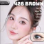 Lens mắt 428 Brown màu nâu trơn tự nhiên, không viền, size nhỏ - thương hiệu LUNA EYES