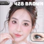 Lens mắt 428 Brown màu nâu trơn tự nhiên, không viền, size nhỏ - thương hiệu LUNA EYES