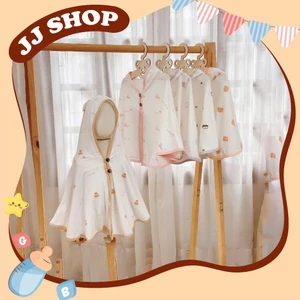 Áo Choàng MONONA Vải Cotton Kèm Mũ Chắn Giọt Cho Bé Từ Sơ Sinh Đến 3 Tuổi
