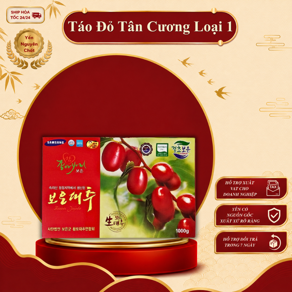 Táo Đỏ Sấy Khô 100gr Quả To Đỏ Đều Và Đẹp Loại 1 - Yến Sào Thủ Đức