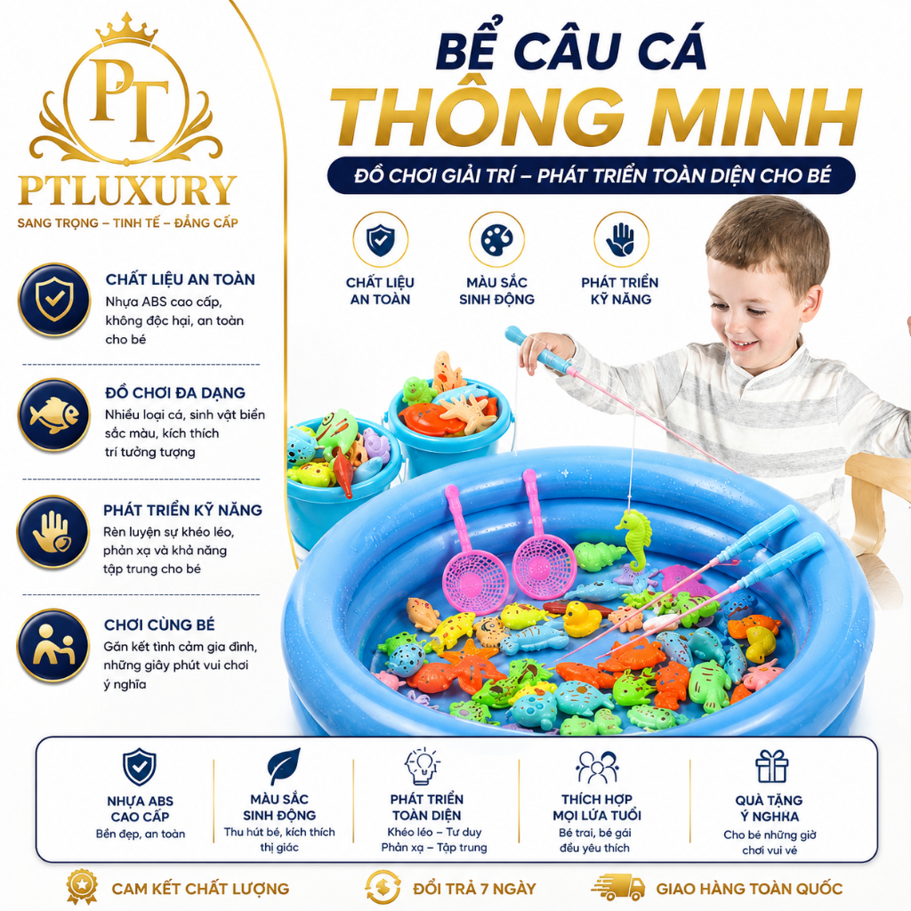 Bộ đồ chơi câu cá cho bé 42 chi tiết cho bé vui chơi thoả thích tại nhà - PTLUXURY