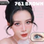 Lens mắt 761 Brown màu nâu rêu filter nổi bật, viền nhạt, size lớn - thương hiệu LUNA EYES