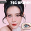 Lens mắt 761 Brown màu nâu rêu filter nổi bật, viền nhạt, size lớn - thương hiệu LUNA EYES