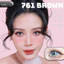 Lens mắt 761 Brown màu nâu rêu filter nổi bật, viền nhạt, size lớn - thương hiệu LUNA EYES