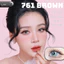 Lens mắt 761 Brown màu nâu rêu filter nổi bật, viền nhạt, size lớn - thương hiệu LUNA EYES