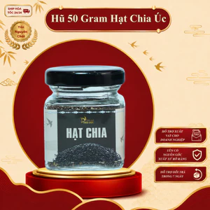 Hũ 50 gram Hạt Chia Úc Absolute Chuẩn Organic Chất Lượng Sạch Đều Đẹp Ăn Kiêng Nấu chè
