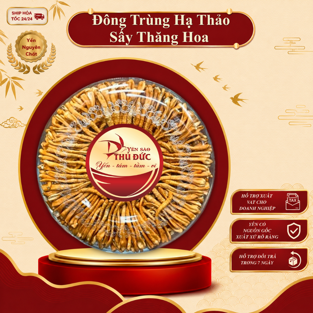 Nấm Đông Trùng Hạ Thảo Sấy Thăng Hoa Cao Cấp - 100% Nguyên Chất Không Chất Bảo Quản (Hộp Tiết Kiệm 50g 100g)