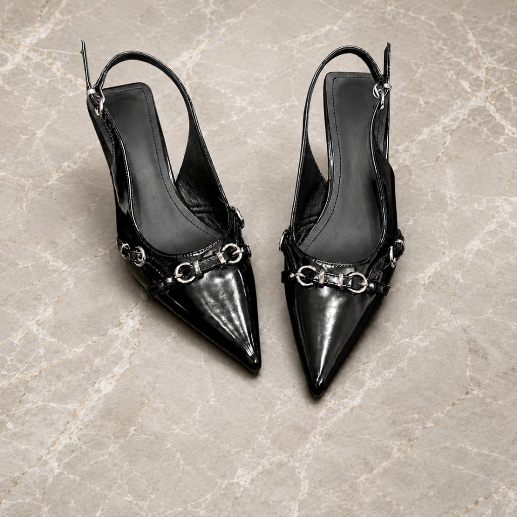 Giày Slingback Cao Gót 6cm Mũi Nhọn – Phong Cách Thanh Lịch Hiện Đại