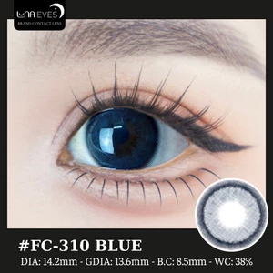 Lens mắt FC-310 Blue màu xanh đậm có viền tự nhiên, size vừa - thương hiệu LUNA EYES