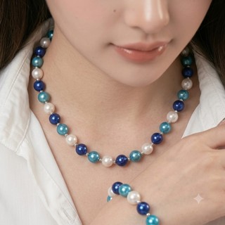 [N1121] Vòng Tay, Vòng Cổ, Dây Chuyền Chuỗi Hạt Ngọc Trai Nhân Tạo Đá Mix Trắng Xanh - DAISYN