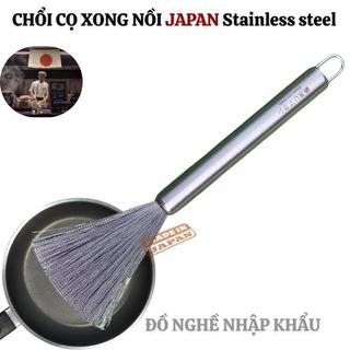 Chổi cọ xong nồi nhà bếp NHẬT BẢN bằng thép trắng không gỉ hàng nhập bãi Japan chưa sssuwr dụng