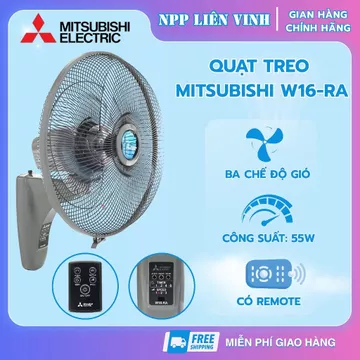 Quạt Treo Tường Mitsubishi W16-RA Có Điều Khiển Remote - Quạt Treo Tường Cao Cấp Chính Hãng