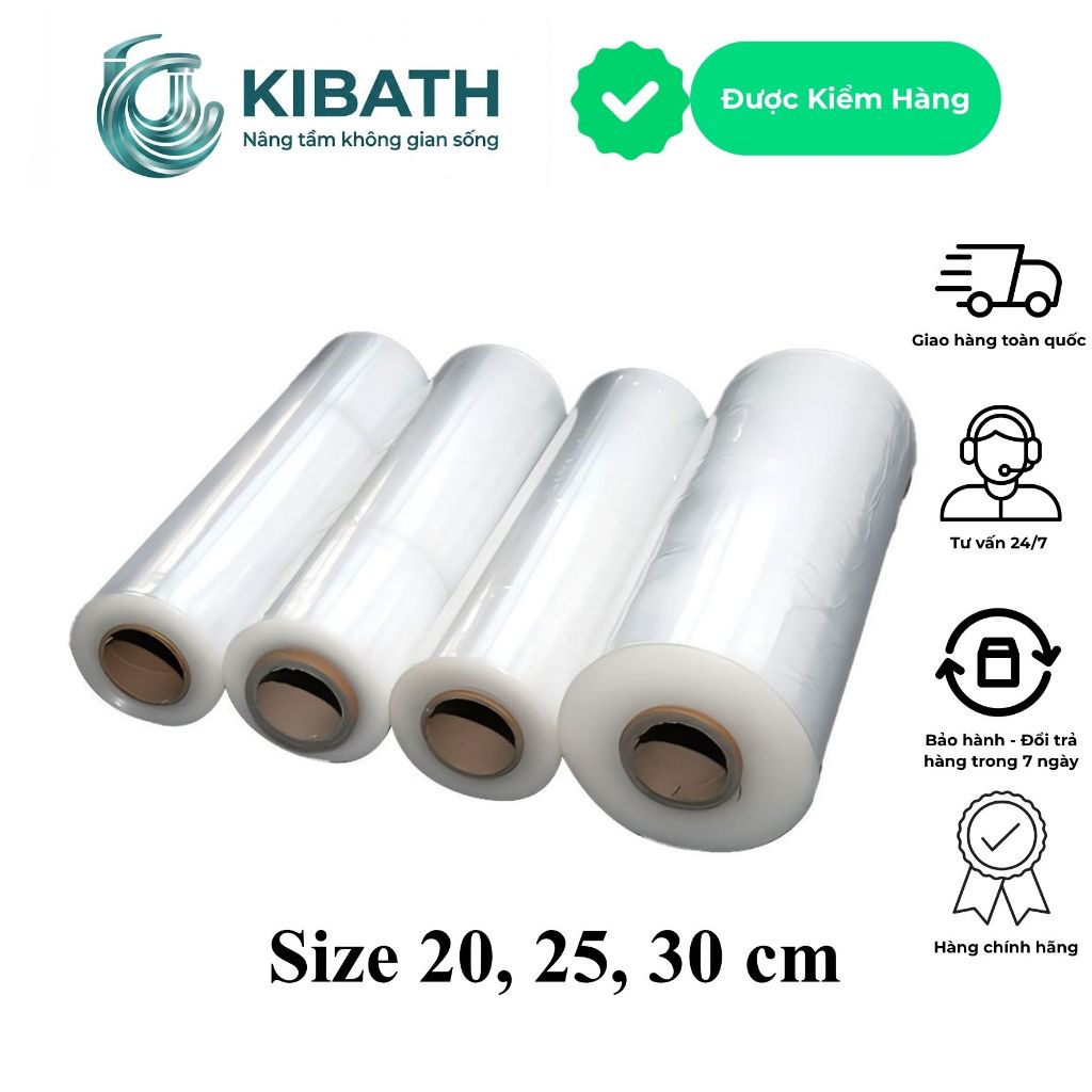 Màng PE, Màng quấn hàng size 20cm, 25cm, 30cm lõi giấy mỏng