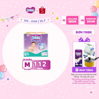[TẶNG MIẾNG NGẪU NHIÊN] Tã quần Bobby Khô Thoáng - 100% Thoáng Khí Mega Jumbo  M112/L96/XL84/XXL76