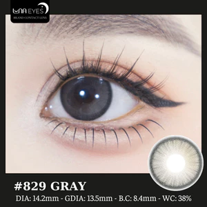Lens mắt 829 Gray màu xám nâu filter, viền đen tự nhiên, size vừa - thương hiệu LUNA EYES