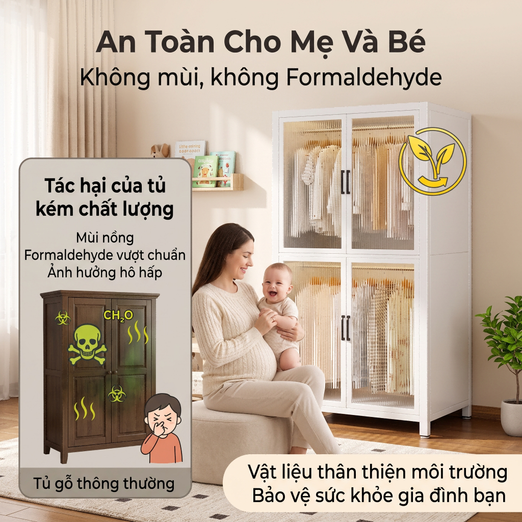 ALVIN Tủ quần áo Thép carbon chống bụi và chống bám bẩn với khả năng chịu tải cực mạnh | BigBuy360 - bigbuy360.vn