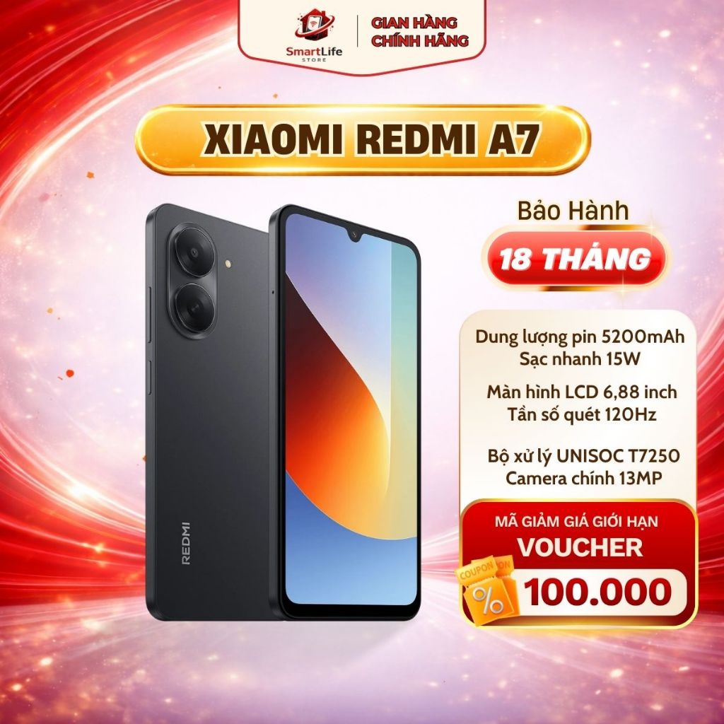 Điện thoại XIAOMI Redmi A7 - 3/64GB hàng Quốc Tế - Bảo hành chính hãng 18 Tháng