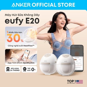 Máy hút sữa không dây Eufy E20 sưởi ấm 3 mức tăng 30% sữa, app tinh chỉnh 7 lực hút