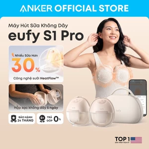Máy hút sữa không dây Eufy S1 Pro sưởi ấm 7 mức tăng 30% sữa, hộp sạc pin 5 ngày, app tinh chỉnh 7 lực hút