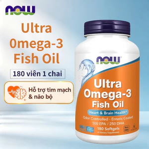 NOW Dầu cá Omega 3 180 viên hàm lượng EPA/DHA, thực phẩm bổ sung ăn uống hàng ngày