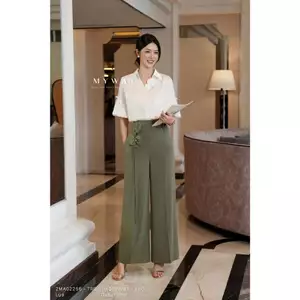 Quần Suông Thời Trang Nữ MY WAY Cạp Cao Phối Đai Tôn Dáng Sang Chảnh 1MQ01974T