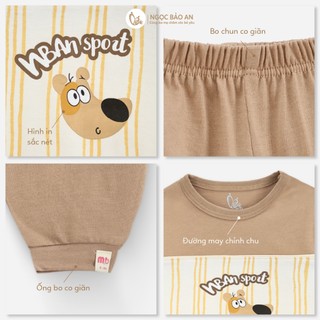 NBAN (6M-6Y) Bộ đồ dài tay bé trai Cún, set áo quần dài cotton mềm mát cho bé đi học đi chơi-CUN