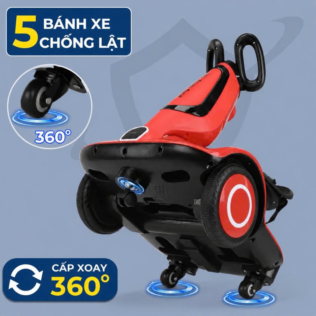 Xe xoay 360 độ có điều khiển và sạc cho bé tải trọng 40kg cao cấp_KHO SỈ HOA ĐỖ | BigBuy360 - bigbuy360.vn
