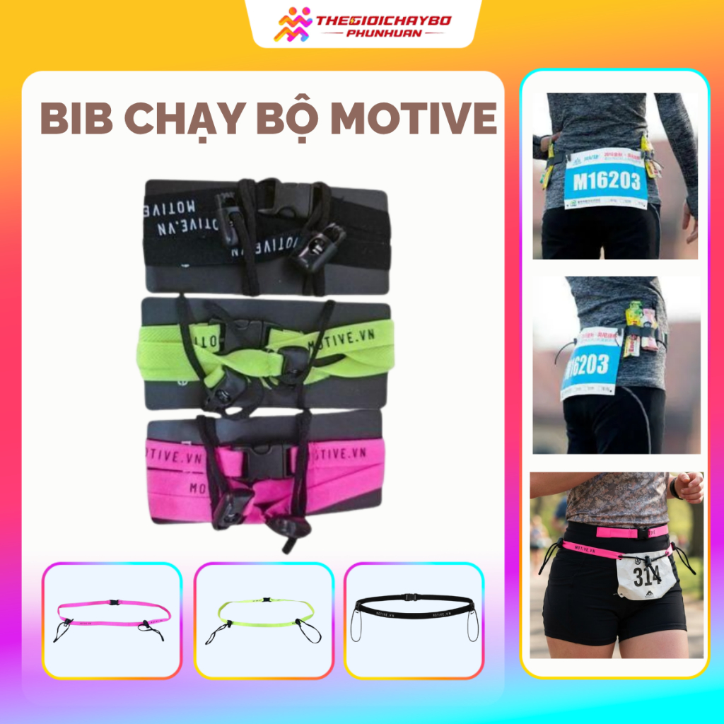Dây đeo BIB chạy bộ Motive - Phong cách - Cá tính - Chất liệu cao cấp