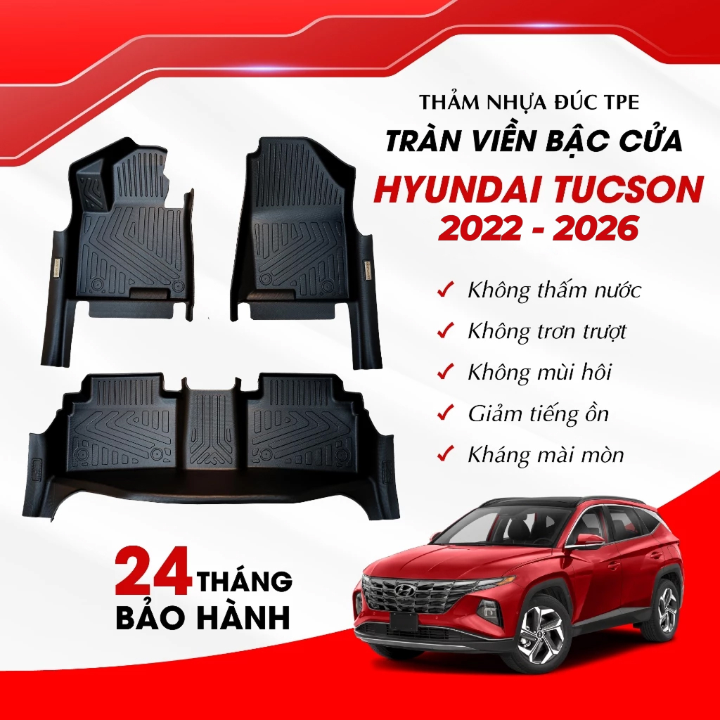 Thảm Lót Sàn Ô Tô TPE Cao Cấp Hyundai Tucson 2015 - 2026 TRÀN VIỀN BẬC CỬA Không Thấm Nước Không Mùi