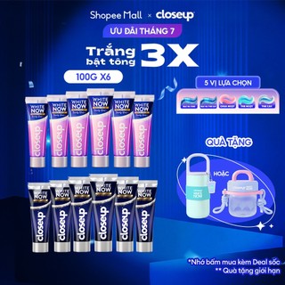 Bộ 6 Kem Đánh Răng Closeup trắng răng White Now Trắng Bật Tông 3x TỨC THÌ 100g