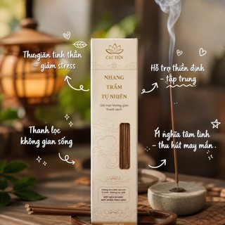 Nhang Trầm Hương Sạch Cát Tiên 100% Tự Nhiên Ít Khói Không Cay Mắt Hương Thơm Dùng Thờ Cúng Thiền