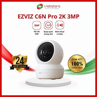 Camera EZVIZ C6N Pro 3MP quay quét báo động thông minh trong nhà, đàm thoại 2 chiều, có cổng LAN