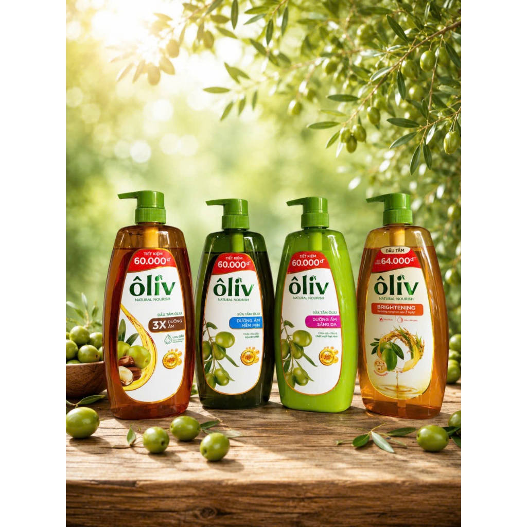 [MỚI] Sữa Tắm Dưỡng Da, Dầu Tắm ÔLIV 3X Dưỡng Ẩm/Dưỡng Sáng Da/Dành Cho Làn Da Nhạy Cảm 650ML/1L | BigBuy360 - bigbuy360.vn